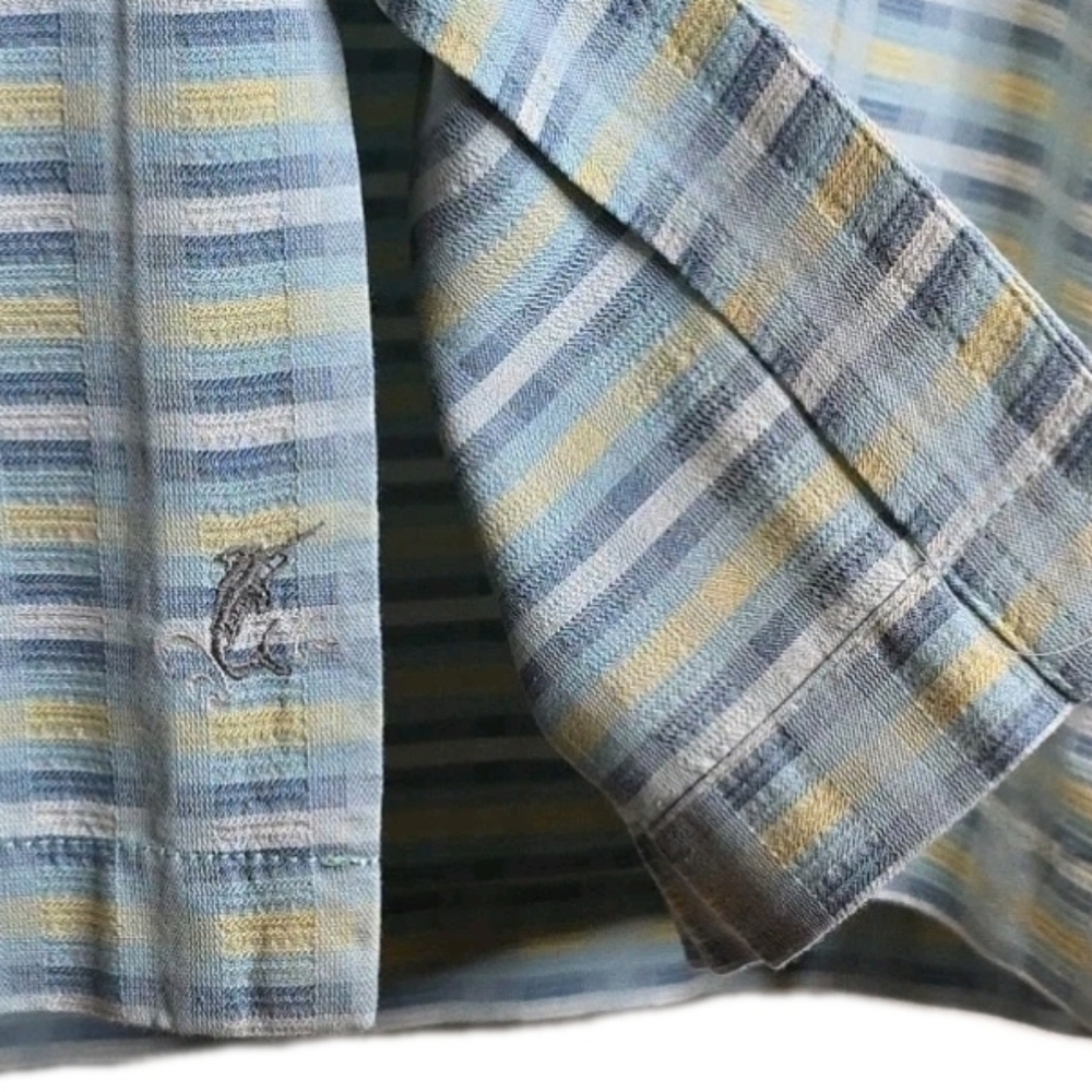 Tommy Bahama Blue Green short-sleeve button-up Resort Style Shirt Size Xl - Picture 4 of 8